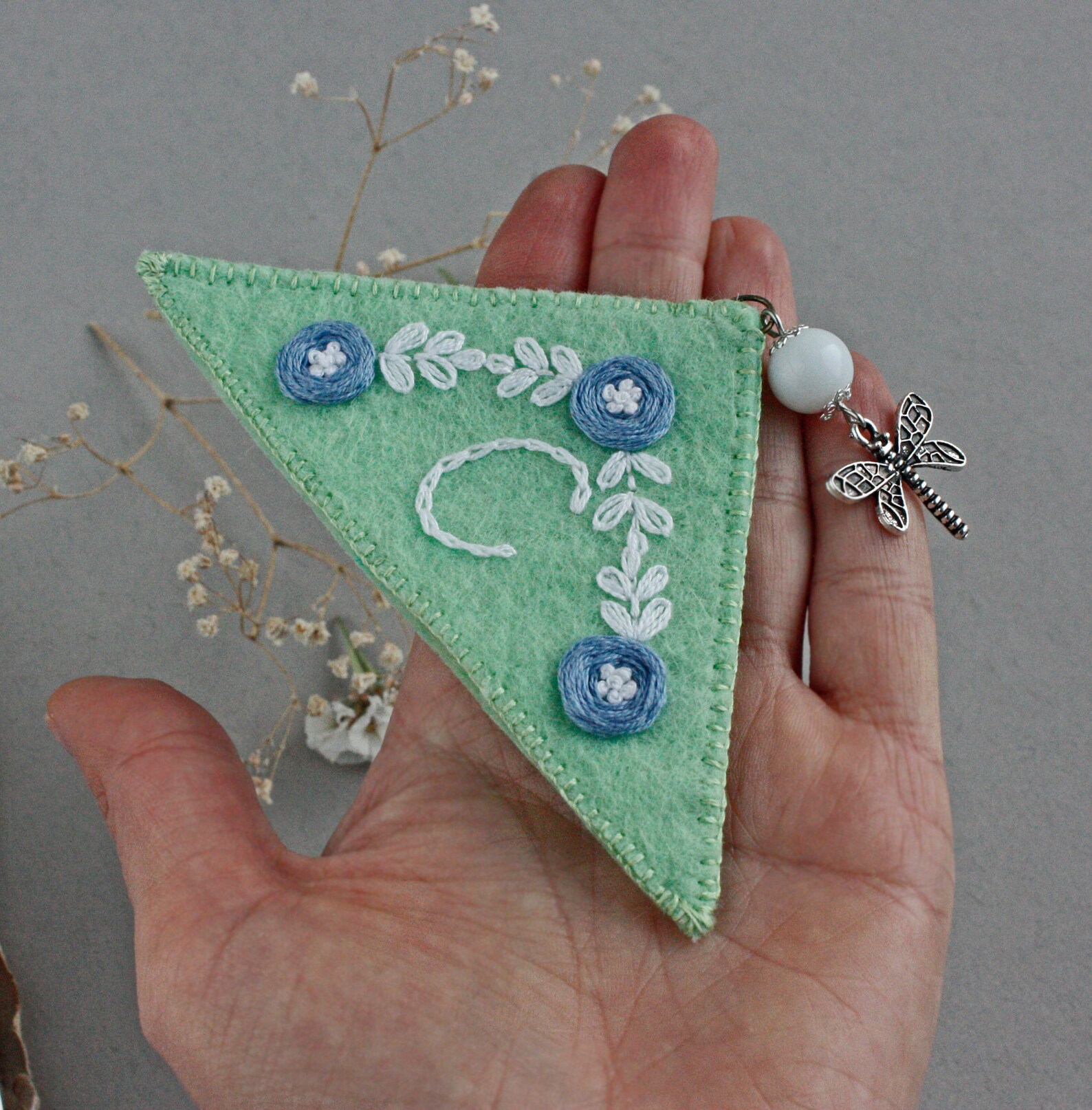 Felt corner bookmark personalized Custom initial bookmark Etsy