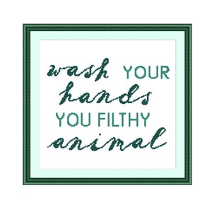 Nerd funny bathroom cross stitch pattern Wash your hands poop cross stitch funny beginner PDF Easy simole saying Snarky counted xstitch