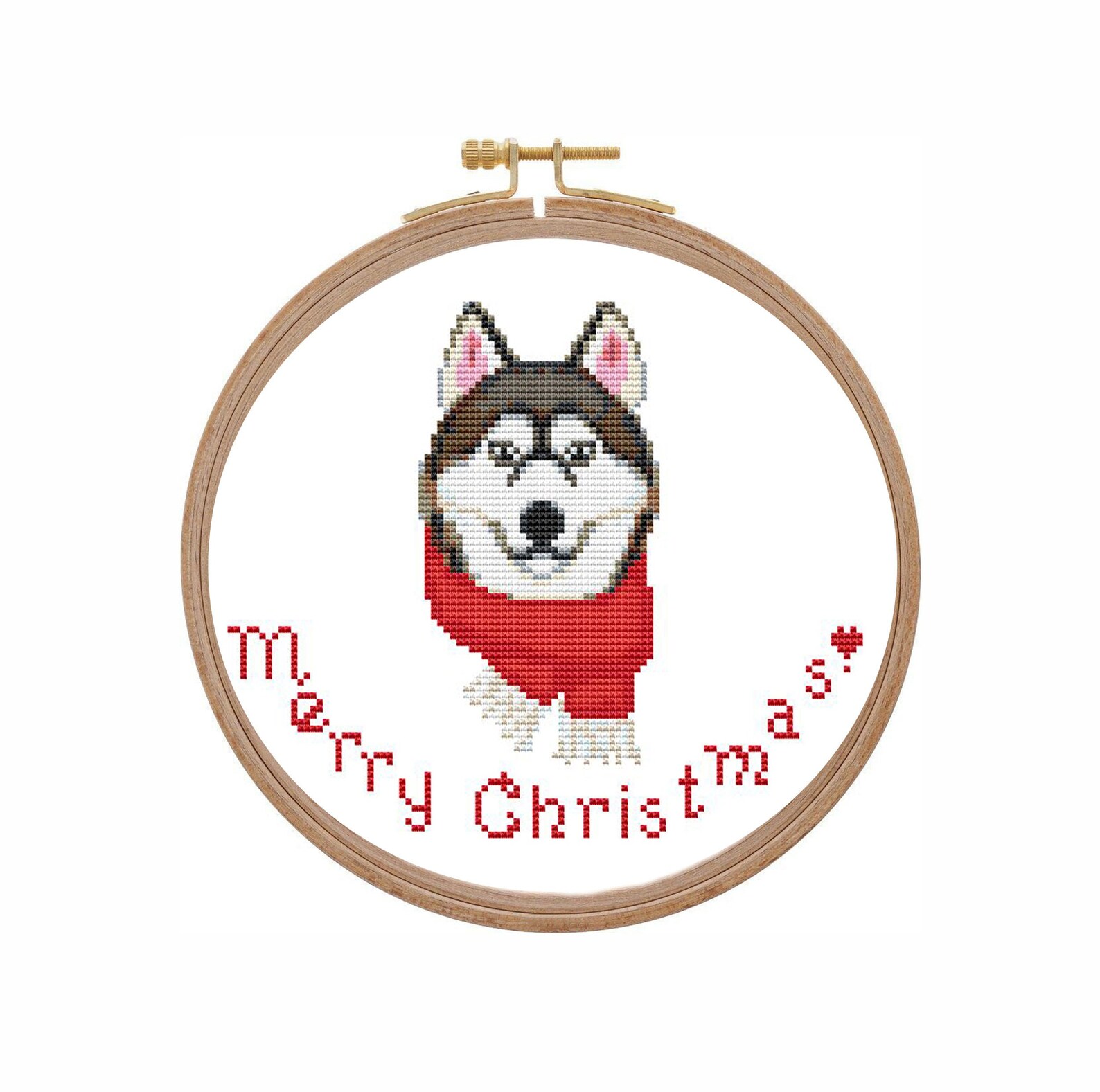 Small Christmas Cross Stitch Pattern Dog Greeting Card Xstitch Etsy