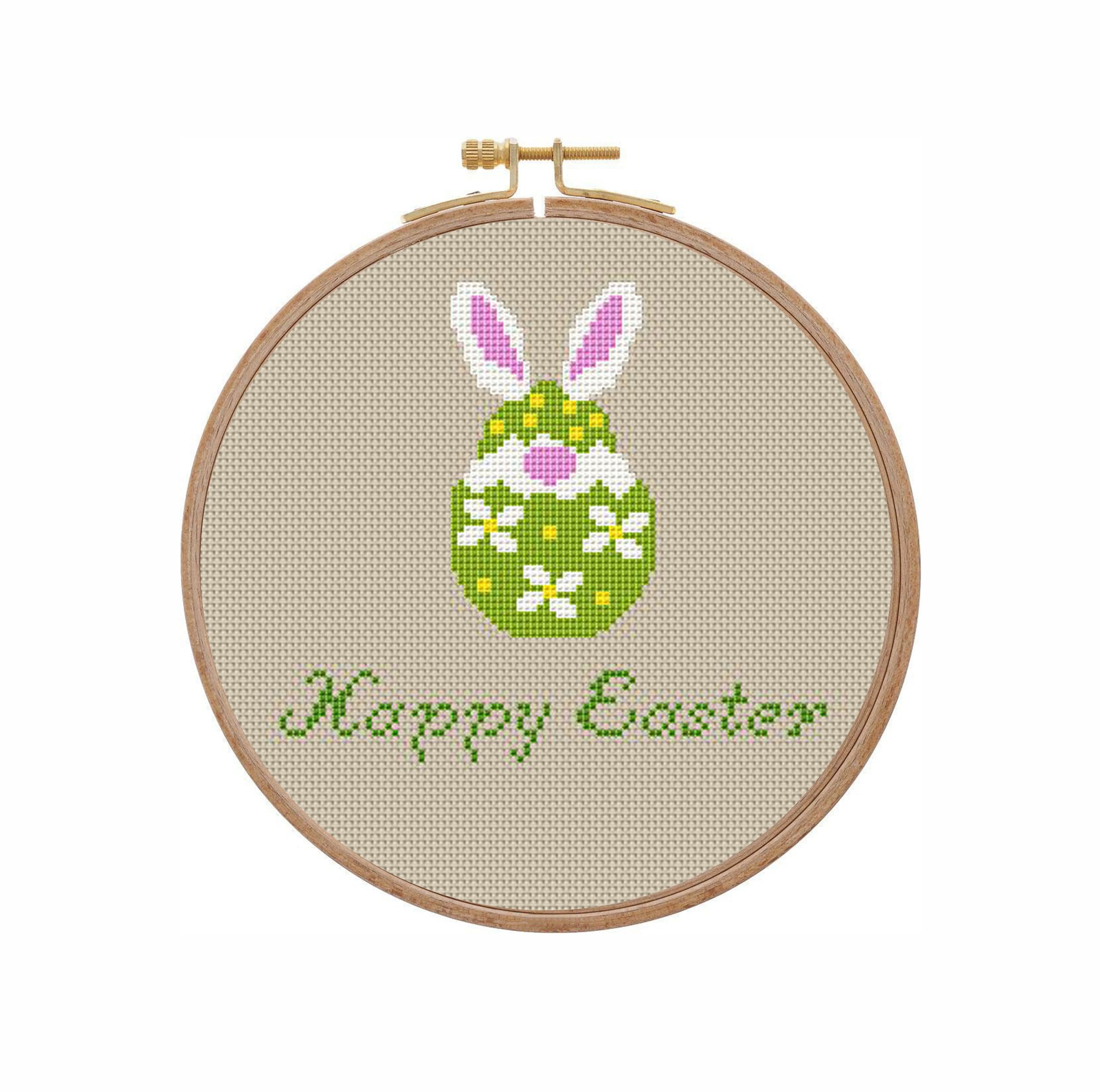 Happy Easter Cross Stitch Pattern Easter Bunny Cross Stitch | Etsy