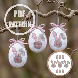 Babykonijntje alfabet kruissteekpatroon Pasen hoofdletters kleine letters cijfers kruissteek klein lettertype kinderdagverblijf xstitch lente geteld