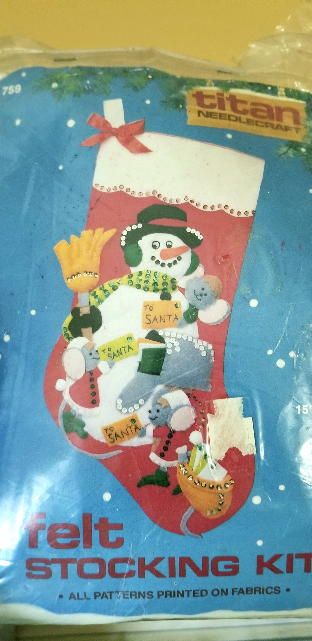 Vintage Felt Christmas Stocking Kit Never Used Etsy