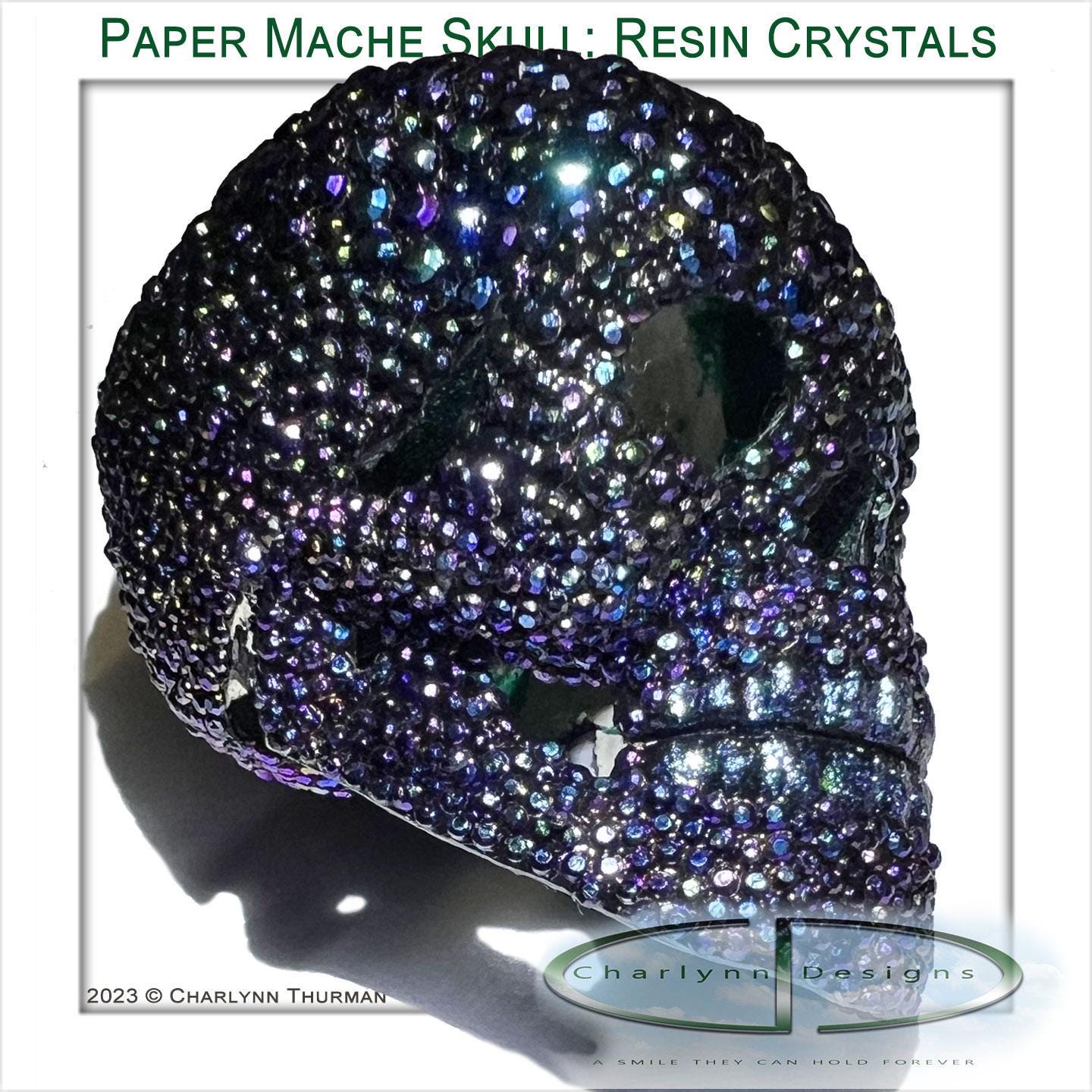 Skull: Black Rainbow Crystal (resin) - Etsy