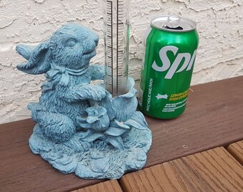 VTG Garden Sculpture Statue Bunny Rabbit w/ Rain Gauge Vintage