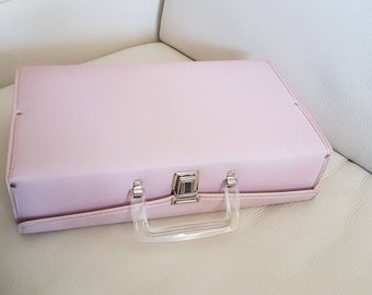 VTG Kassetten Aufbewahrungsbox Baby Pastell Rosa RETRO