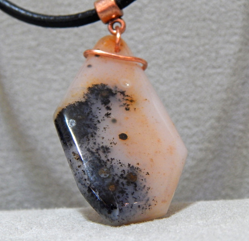 Dendritic necklace Dendritic Agate Necklace with copper wire dendritic pendant dendritic agate