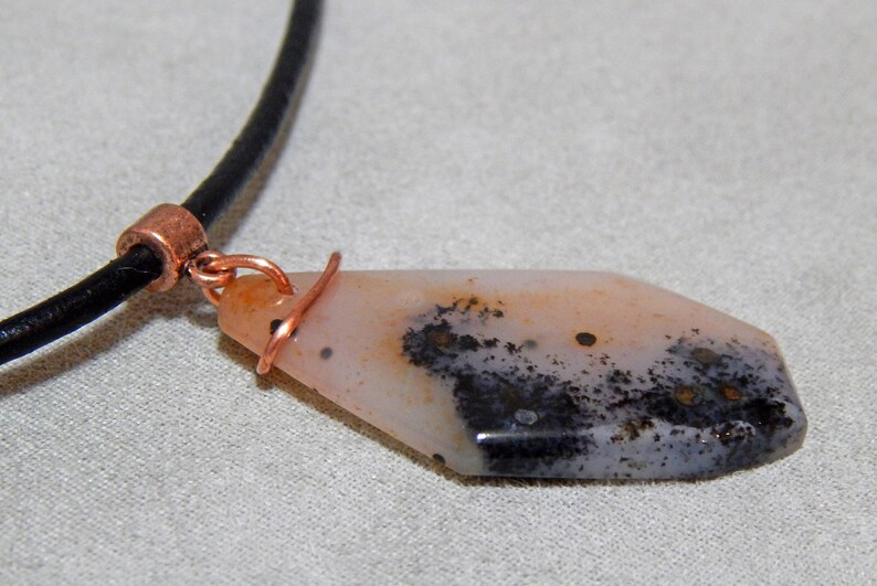 Dendritic necklace Dendritic Agate Necklace with copper wire dendritic pendant dendritic agate