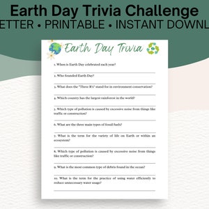 Earth Day Trivia Challenge: Fun and Educational Printable Game for All Ages