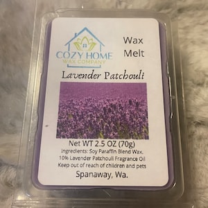 Lavender Patchouli 2.5oz Wax Melt strong scent gift idea wax tart candle wax melter wax warmer home scent fun garden relaxing peaceful