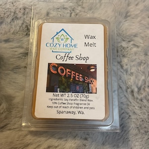 Coffee Shop 2.5oz Wax Melt paraffin wax soy wax melt candle wax melter wax warmer votive home scent birthday gift latte chocolate