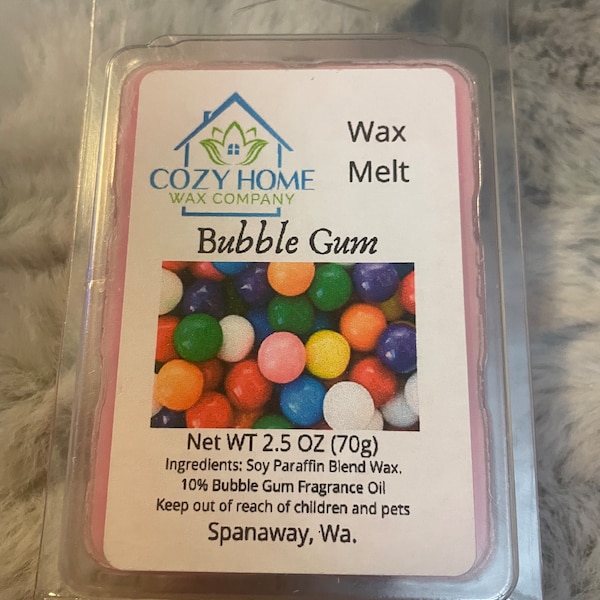 Bubble Gum 2.5oz Wax Melt paraffin wax soy wax melt candle wax melter wax warmer votive home scent birthday gift sweet candy aroma