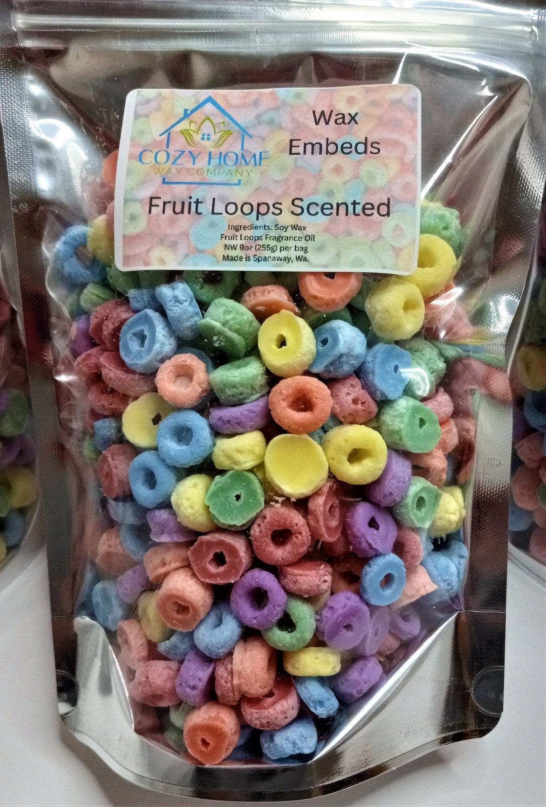 Fruit Loops Shaped and Scented Wax Embeds Pack of Wax Embeds 9oz Bag Wax Melt Embed for Candles