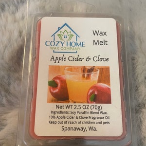 Apple Cider and Clove 2.5oz Wax Melt strong scent gift idea wax tart candle wax melter wax warmer home scent fun bakery scent birthday