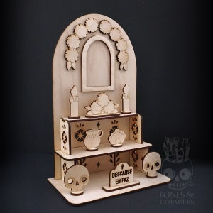 Kit de altar del Día de los Muertos con calavera de azúcar