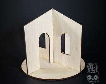 Miniature 4-Scene Room with Round Base Diorama