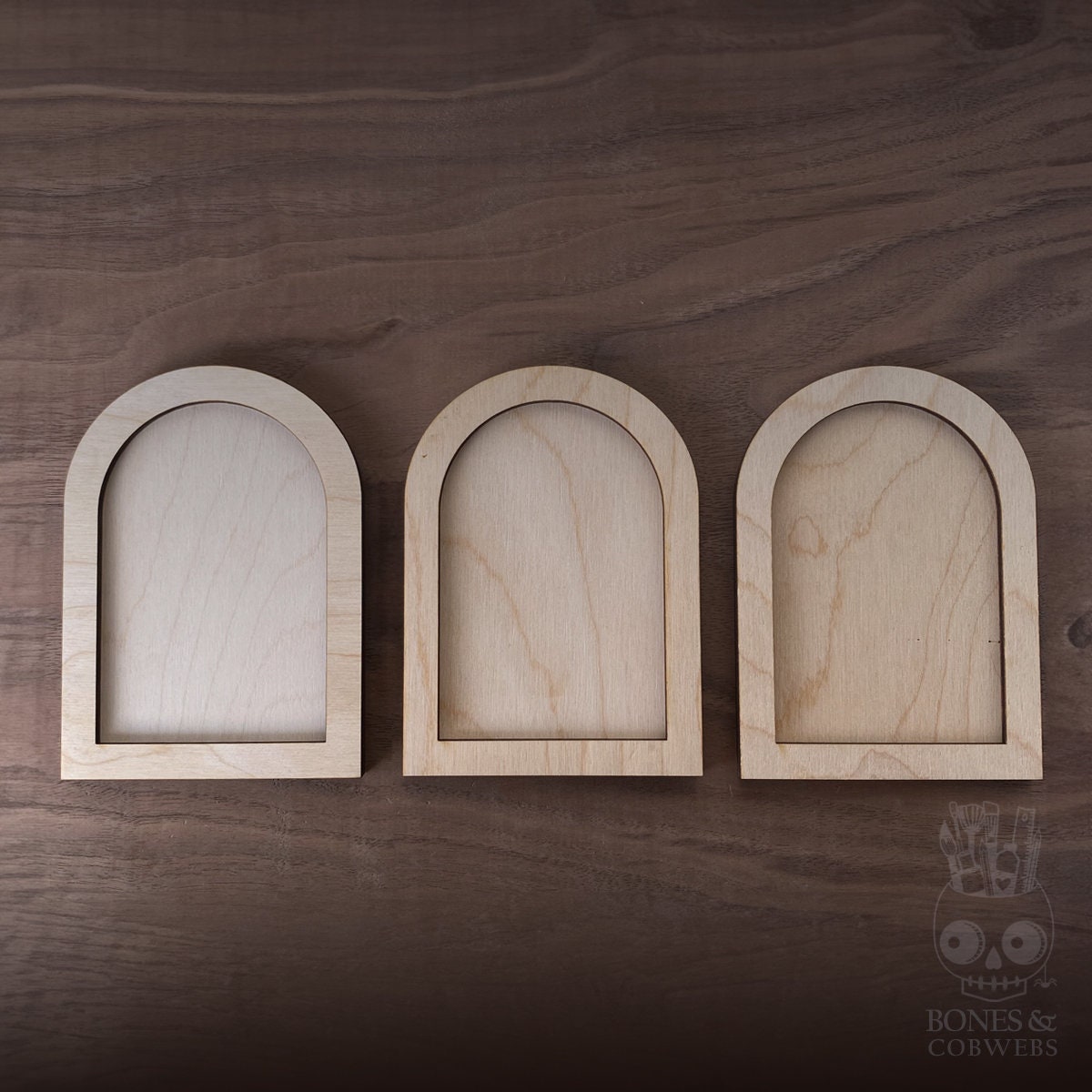Set of 3 Arched Wood Frame Two Piece
