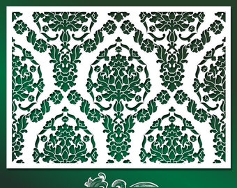 Shabby Chic STENCIL: Damask Wallpaper Pattern #056