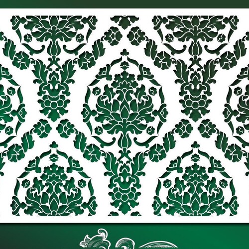 Wall Furniture Stencil Damask Wallpaper Pattern 01 036 - Etsy