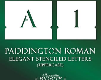 Elegant Letter STENCILS: Font Paddington Roman Uppercase #069 (Furniture Print Transfer)
