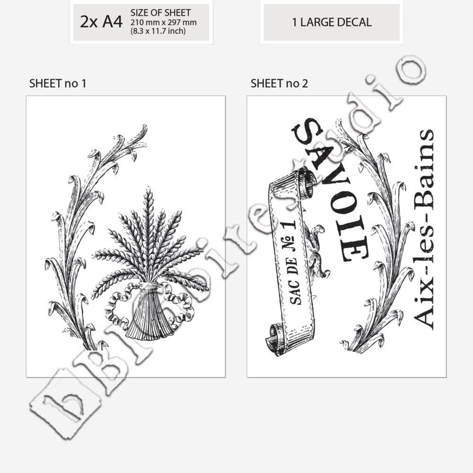 Water Decal Print Transfer to Furniture Wood or Paper - Etsy