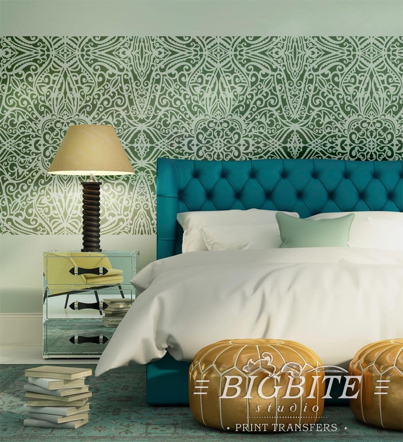 Shabby Chic Wall Furniture Stencil Wallpaper Trellis Etsy