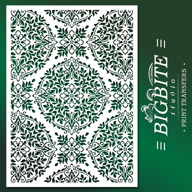 Shabby Chic Wall Furniture Stencil Floral Mandala Stencil Etsy