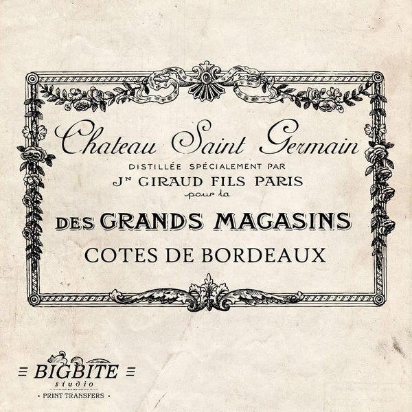 Calcomanía de agua Imprimir transferencia a muebles, madera o papel – Transferencia de impresión de calcomanía de agua – Etiqueta Francesa Vintage: Giraud Fils Perfume #009