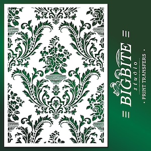 Pared, plantilla de muebles Damask Wallpaper Pattern 01 036 imagen 1