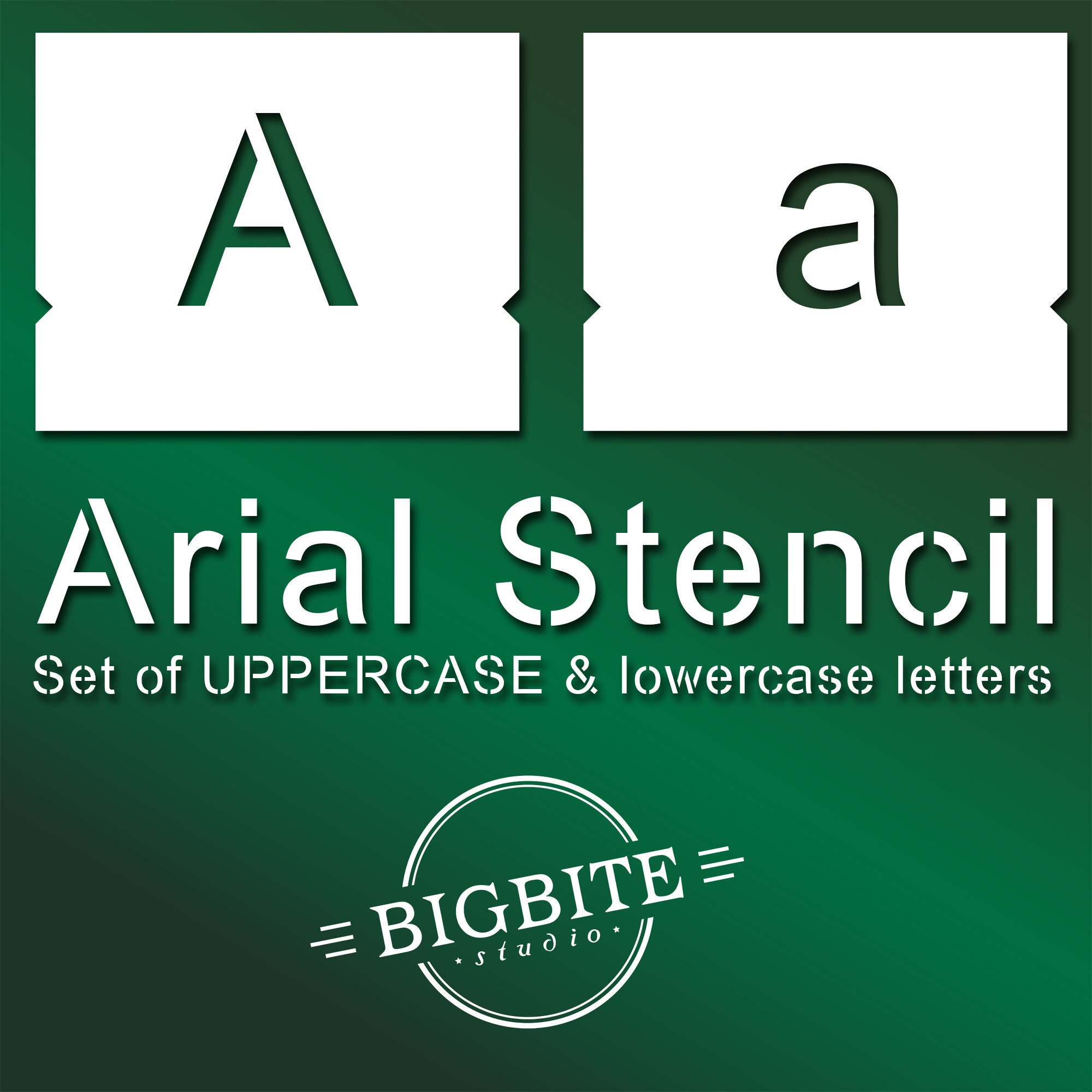 ROMANCE Alphabet Stencil 1 Inch Romantic Fancy Curls Font Set