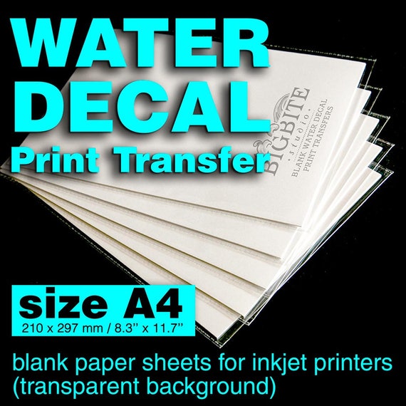 A4 Clear Water Slide Paper INKJET Waterslide Transfer | Etsy