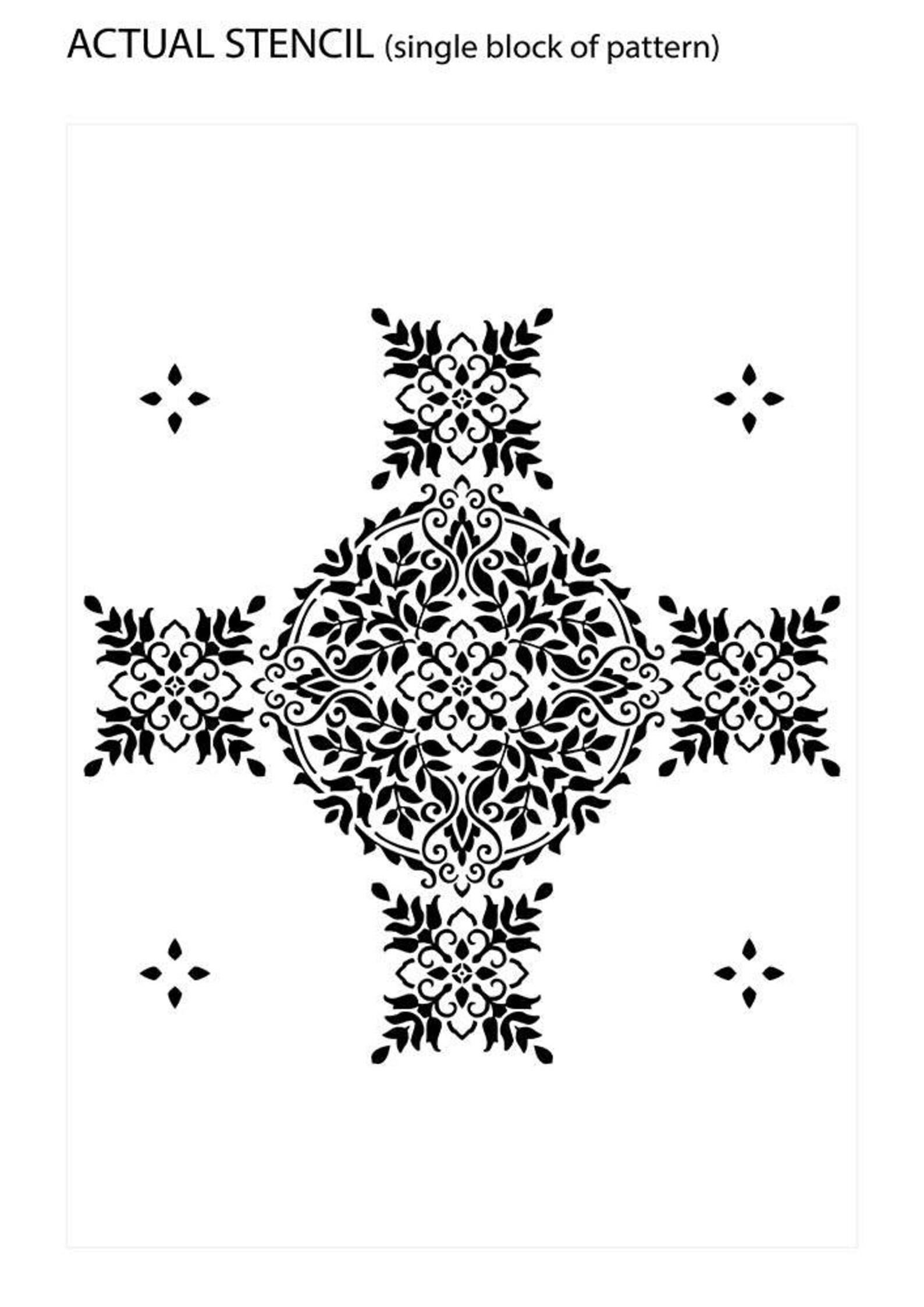 Shabby Chic Wall Furniture Stencil Floral Mandala Stencil Etsy