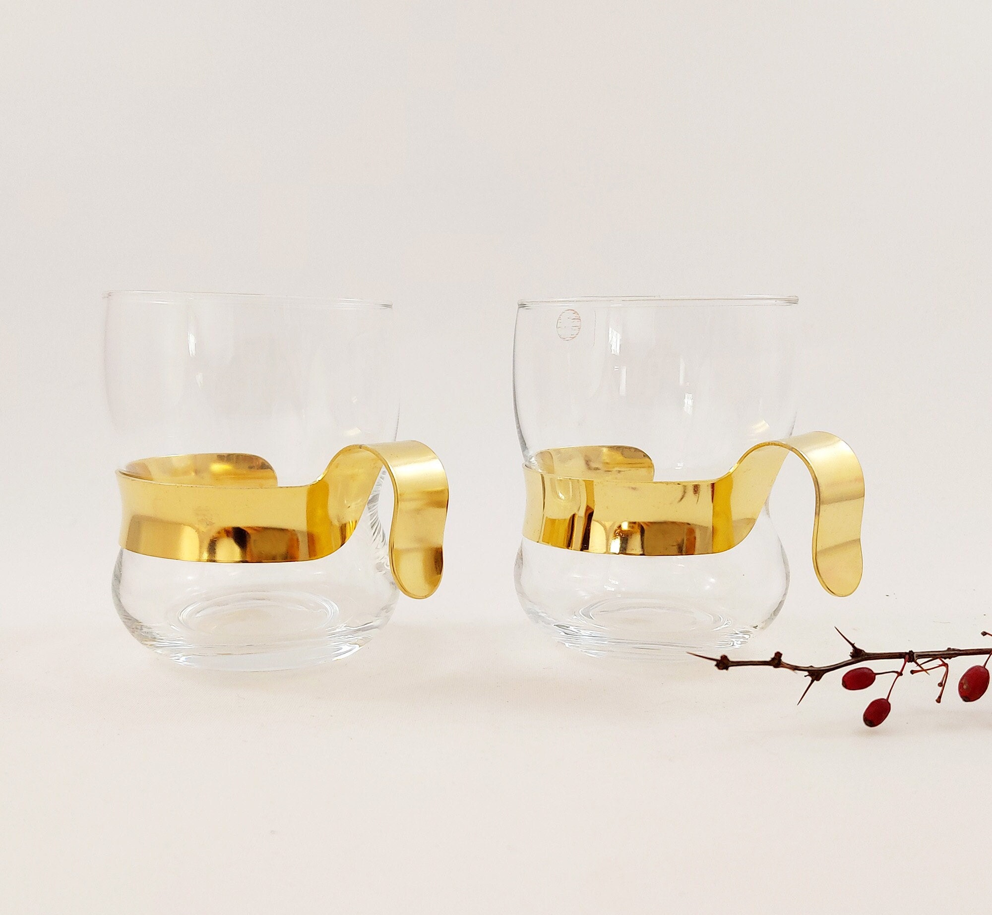 JORMA VENNOLA AHLSTRÖM Paula  Set of 2 Iittala Finland PAULA Glass Mugs 22 Cl Designed by Jorma