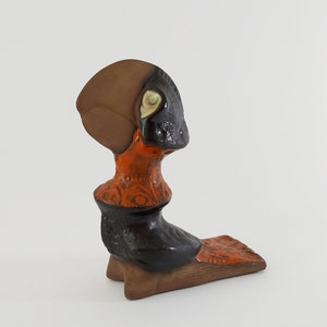 Upsala Ekeby Papagei Figur Entworfen von Ester Wallin / Vintage Schwedische Mid Century Modern Art Keramik / Skandinavisches Retro Made in Sweden