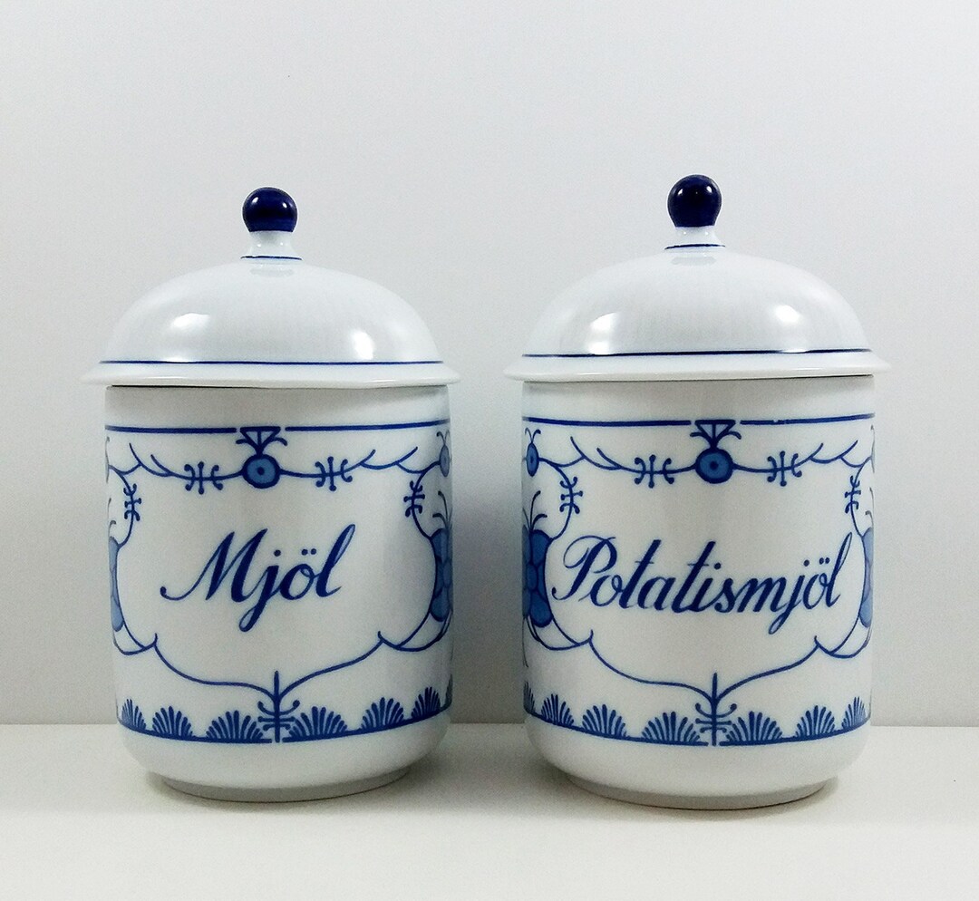 蓋付きKahla GDR BLAU SAKS食品保存容器2個セット／ヴィンテージ