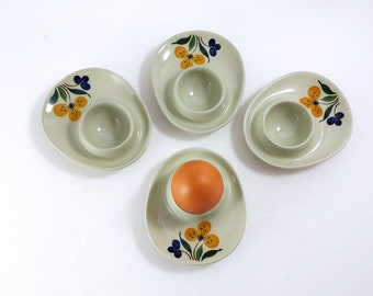 Set of 4 Figgjo Norway MAYFLOWER Egg Cups / Vintage Norwegian Mid Century Modern Porcelain / Scandinavian Retro Tableware