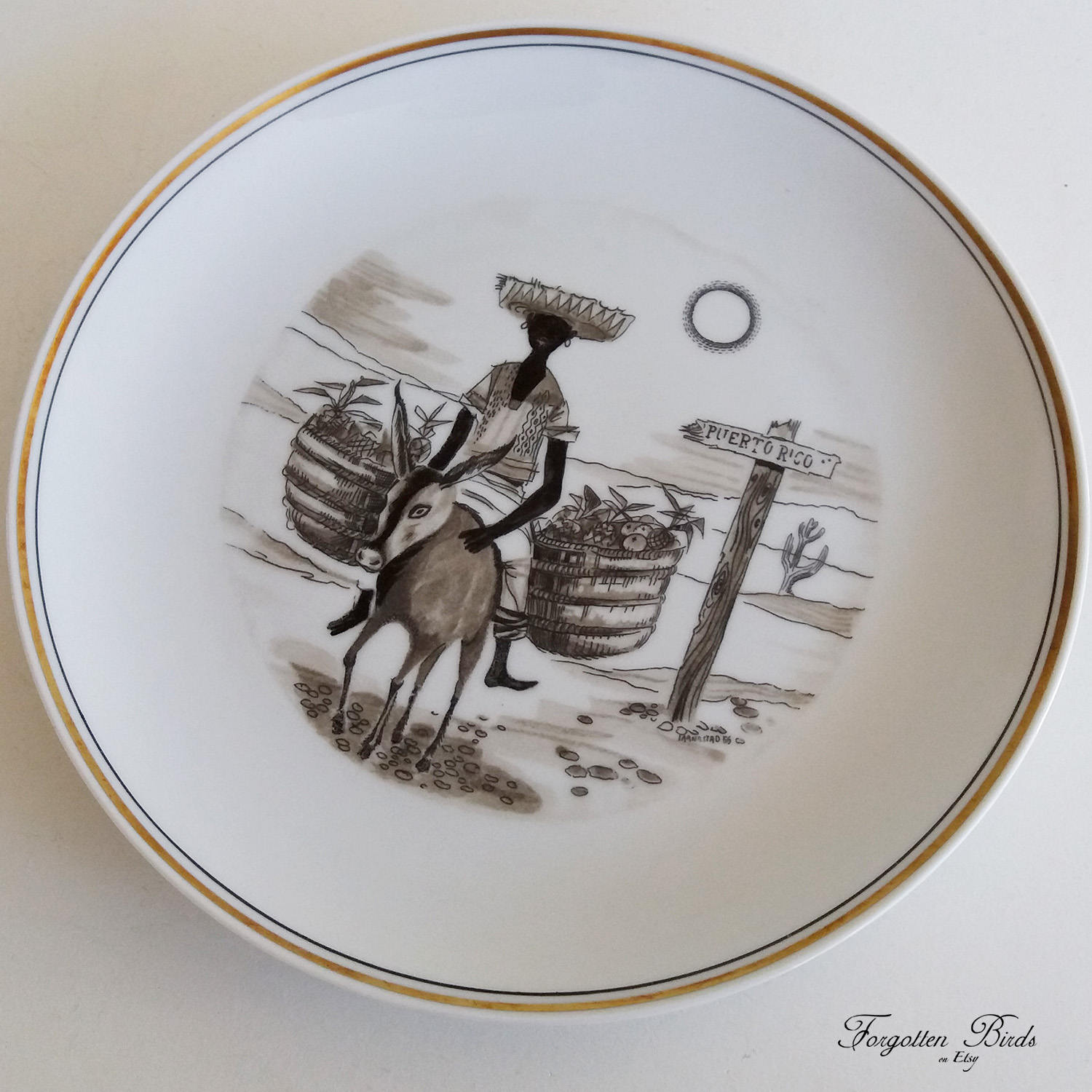 Set Fo 3 Upsala Ekeby Karlskrona EXOTICA Plates by Alf Jarnestad