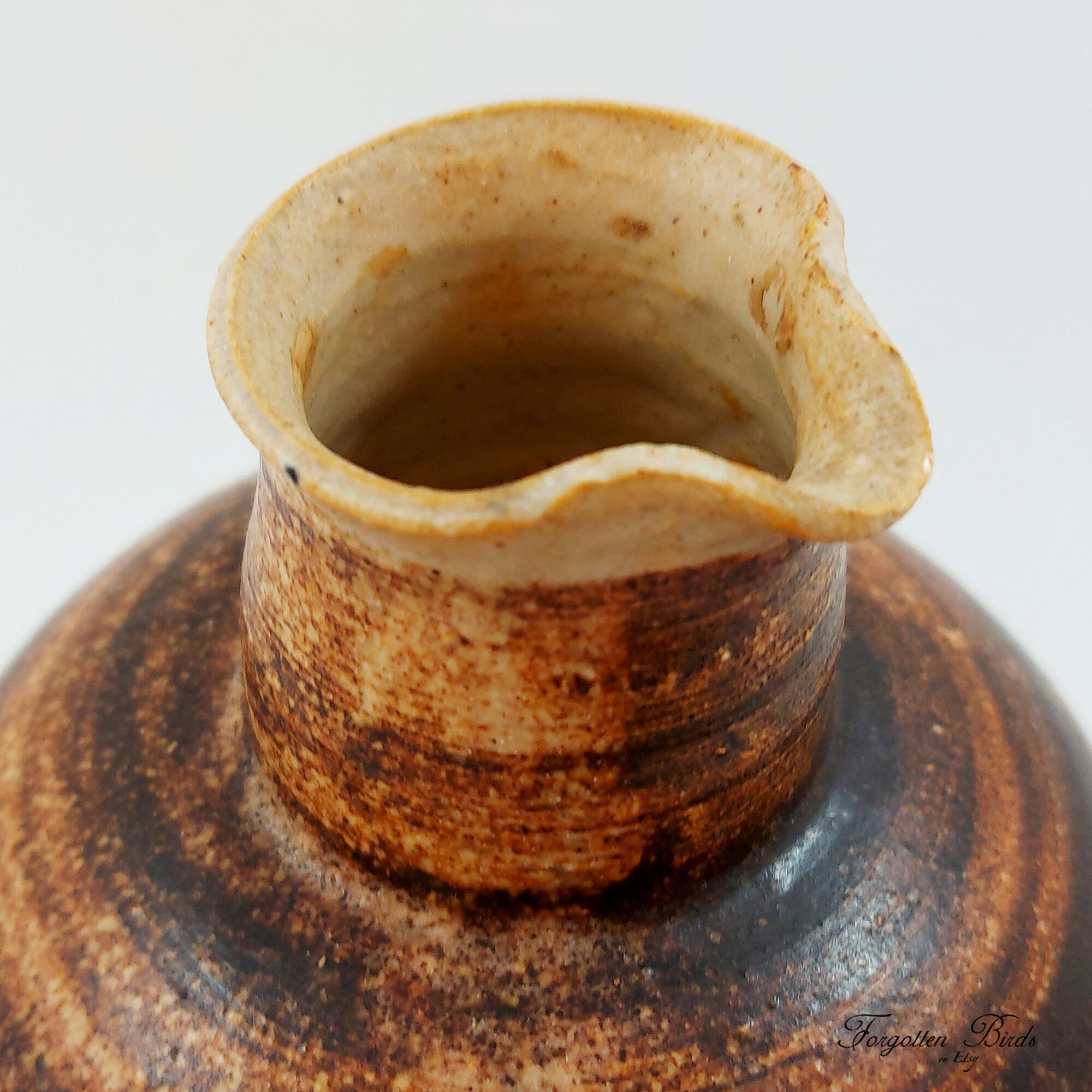 西ドイツ陶器の花瓶 / ヴィンテージの手作りピッチャー花瓶 / レトロな