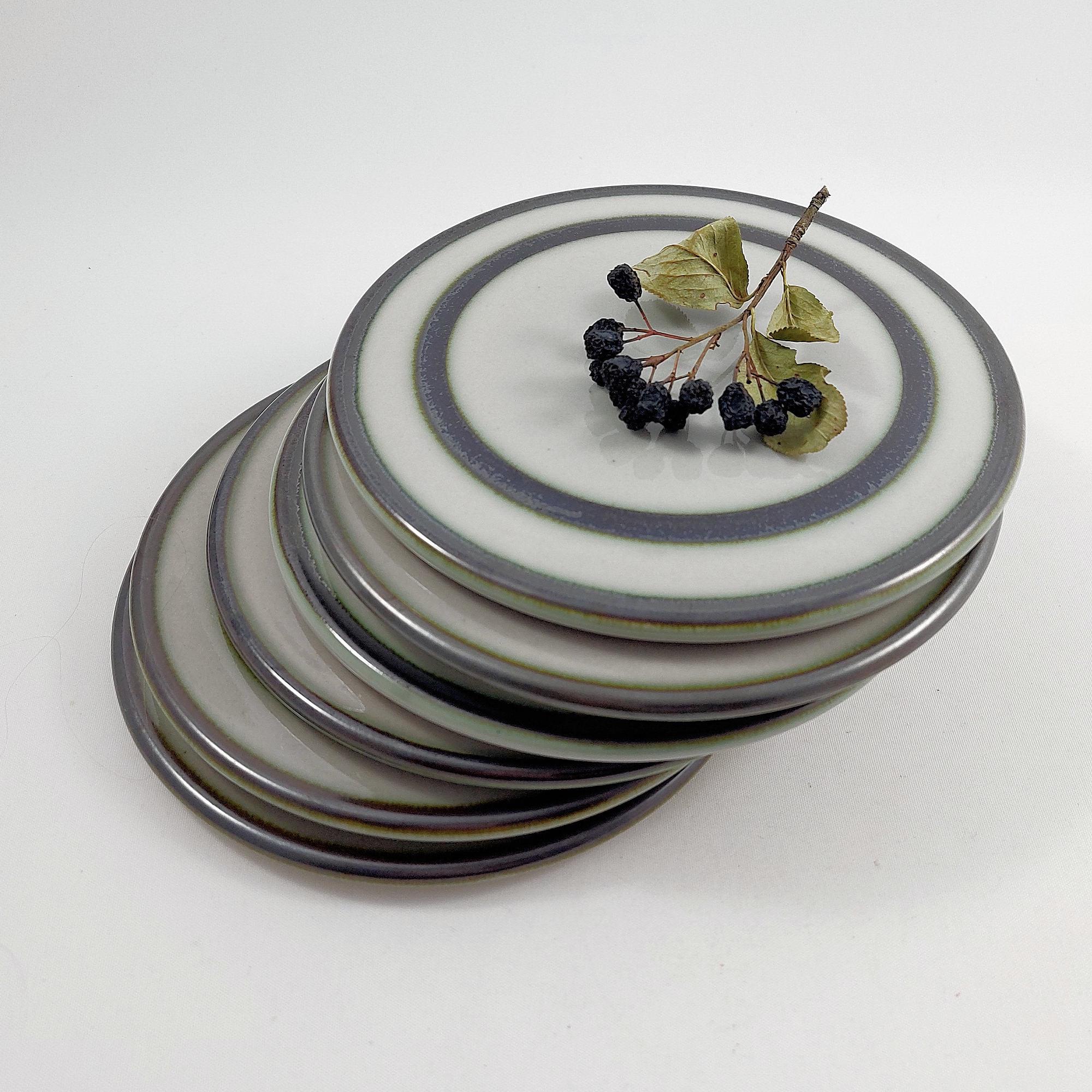 Set of 6 Bing Grøndahl TEMA Sandwich Board / Vintage Danish Mid Century Modern B & G Stoneware Tableware /  Retro Made in Denmark