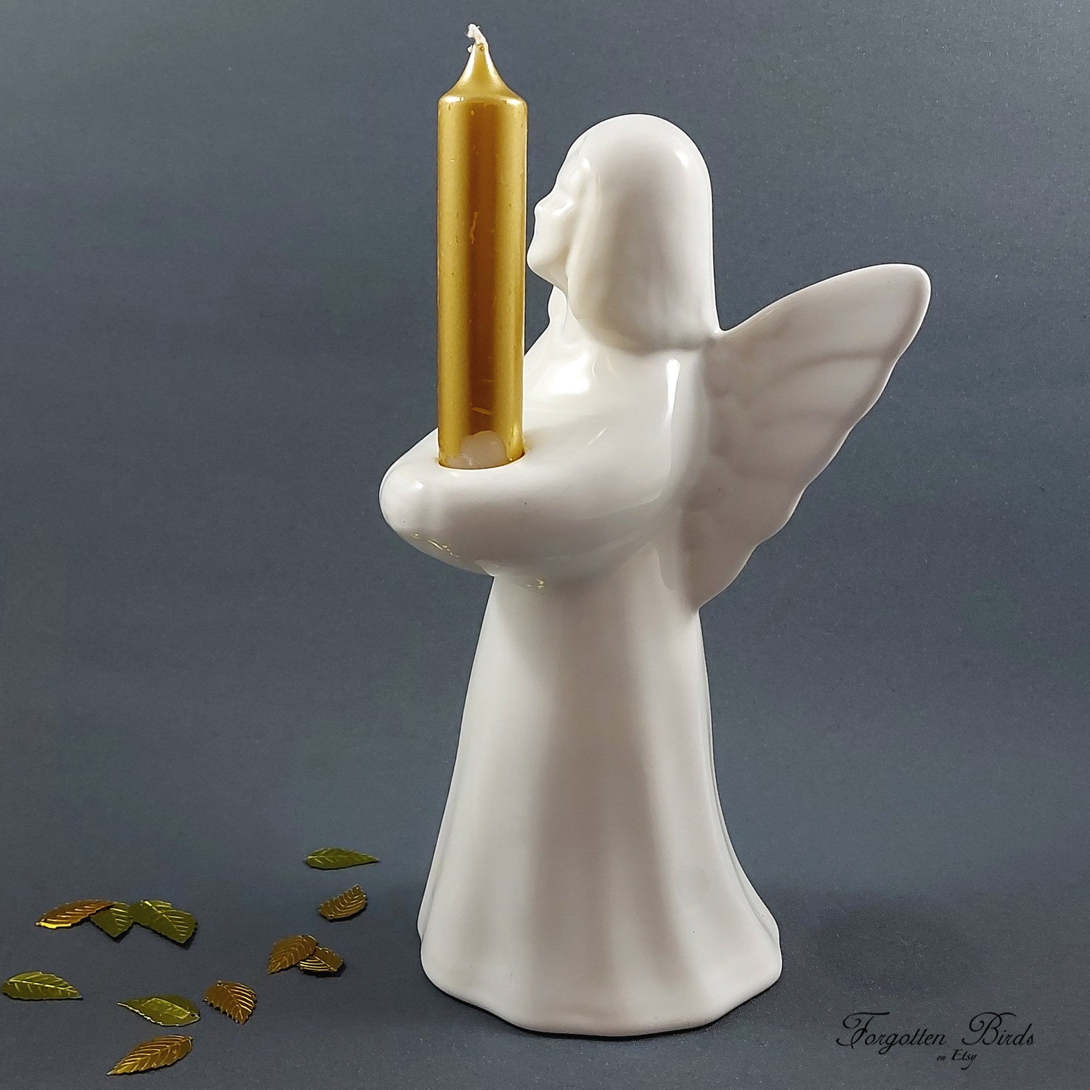Guldkroken Hjo Large White Angel Candle Holder by Åke Grunditz Etsy