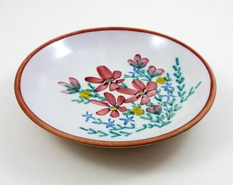 Laholm Keramik Hand Painted Bowl by Olof Larsson / Vintage Scandinavian Design / Swedish Mid Century Floral Art Pottery / 1950s Ceramic