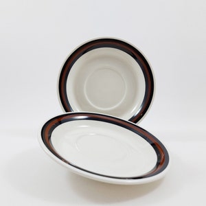 Set med 2 Arabia Finska Flint RAITA Fat av Göran Bäck / Skandinavisk Vintage Mid Century Modern Liten Tallrik / 70-tals Retro Tillverkad i Finland