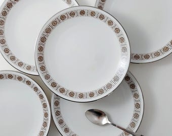 Rörstrand VADSTENA Tallrikar Ø 17 cm Set om 5 / Vintage Svensk Mid Century servis / Skandinavisk Retro Made in Sweden