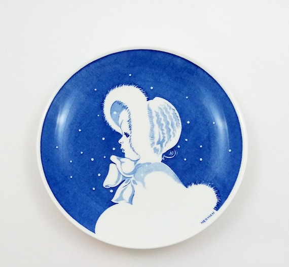 Vintage Gustavsberg Annual Plate 1978 With Silhouettes by Einar 