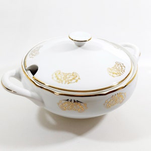 Böhmische Vintage Suppenterrine mit Deckel / Böhmen Tschechoslowakei Servierschüssel mit Deckel 2,5 L