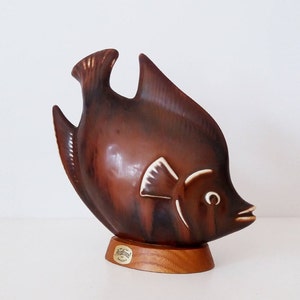 Rörstrand Stoneware Fish Sculptur Designed by Gunnar Nylund / Vintage Swedish Studio Pottery / Mid Century Modern Scandinavian Design
