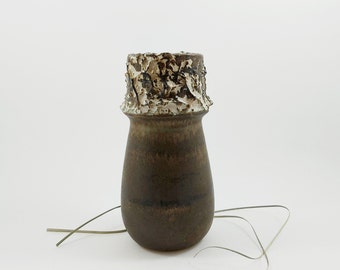 Ego Stengods Atelje Stoneware Vase by Bruno Karlsson / Vintage Swedish Mid Century Modern Studio Pottery / Scandinavian Retro Made in Sweden