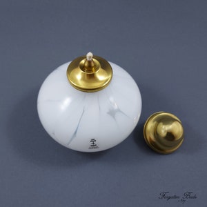 Lampe à huile artisanale Skruf Glasbruk / Studio moderne suédois vintage du milieu du siècle en verre / Rétro scandinave fabriqué en Suède