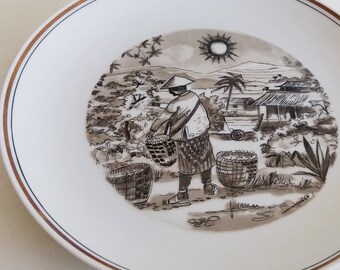 Set Fo 3 Upsala Ekeby Karlskrona EXOTICA Plates by Alf Jarnestad