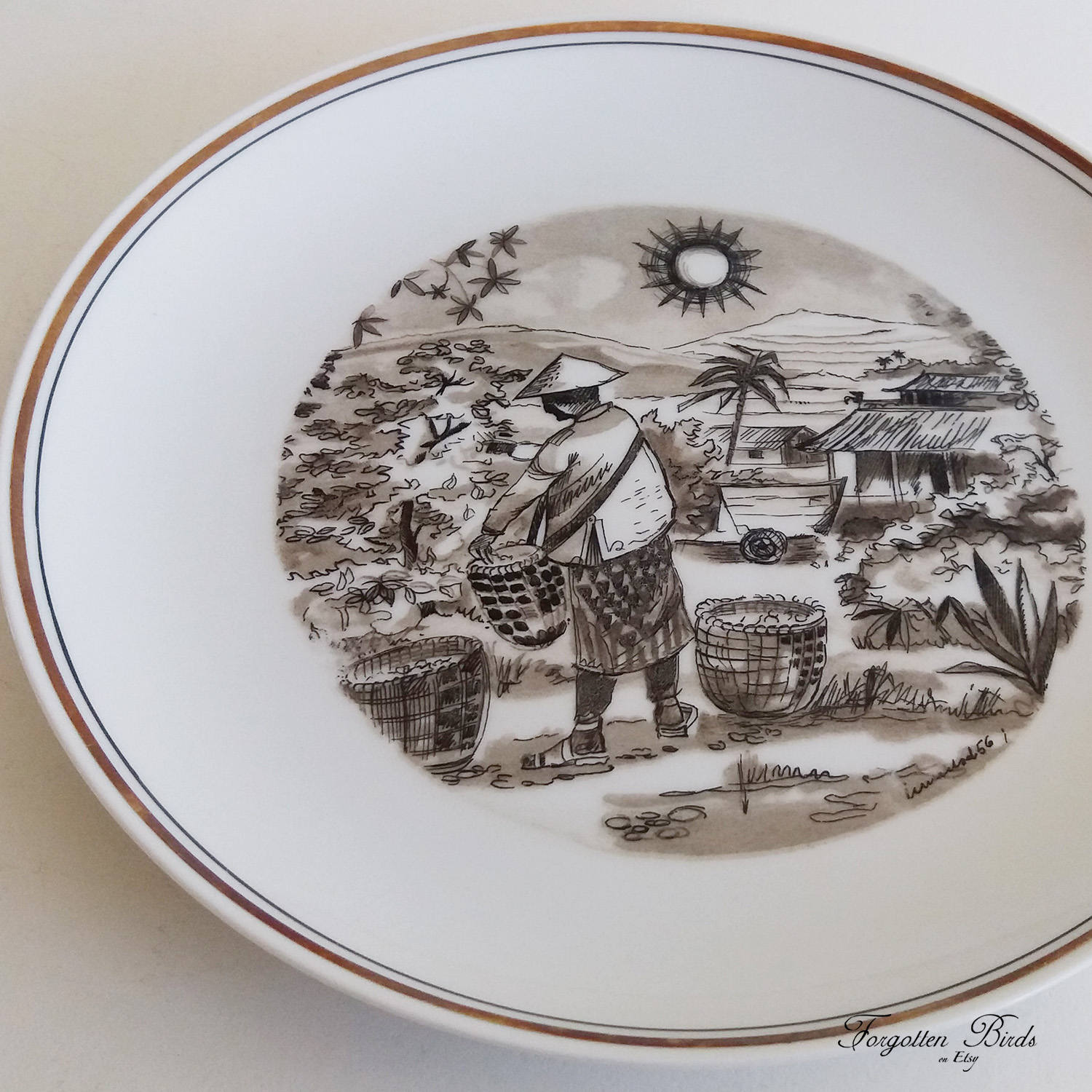 Set Fo 3 Upsala Ekeby Karlskrona EXOTICA Plates by Alf Jarnestad