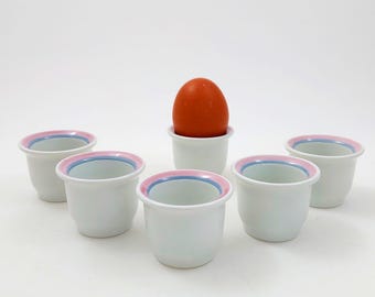 Vintage Figgjo GOURMET Äggkoppar Set om 6 / Skandinavisk Keramik Servis / Mid Century Modern Tillverkad i Norge